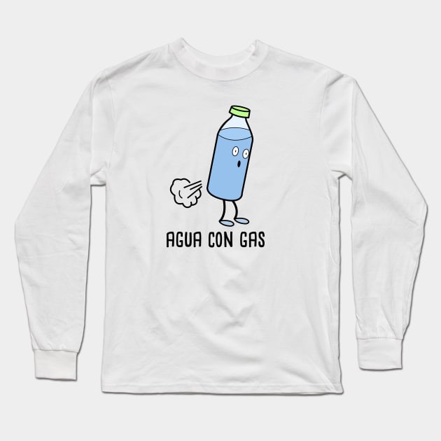 Agua con Gas Spanish - Puns Long Sleeve T-Shirt by Soncamrisas